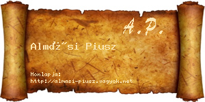 Almási Piusz névjegykártya